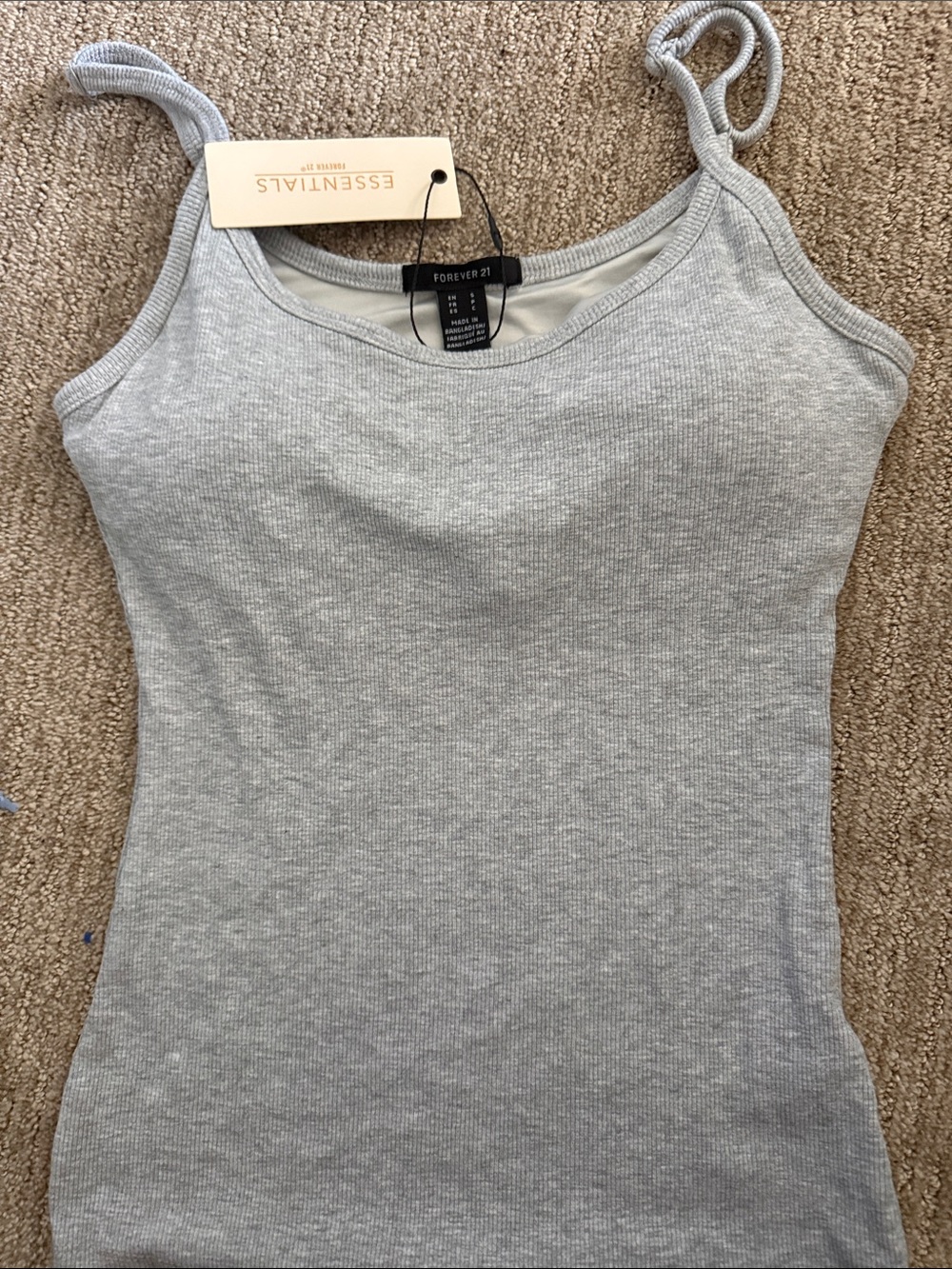 Forever 21 Gray Ribbed Camisole Tank Top